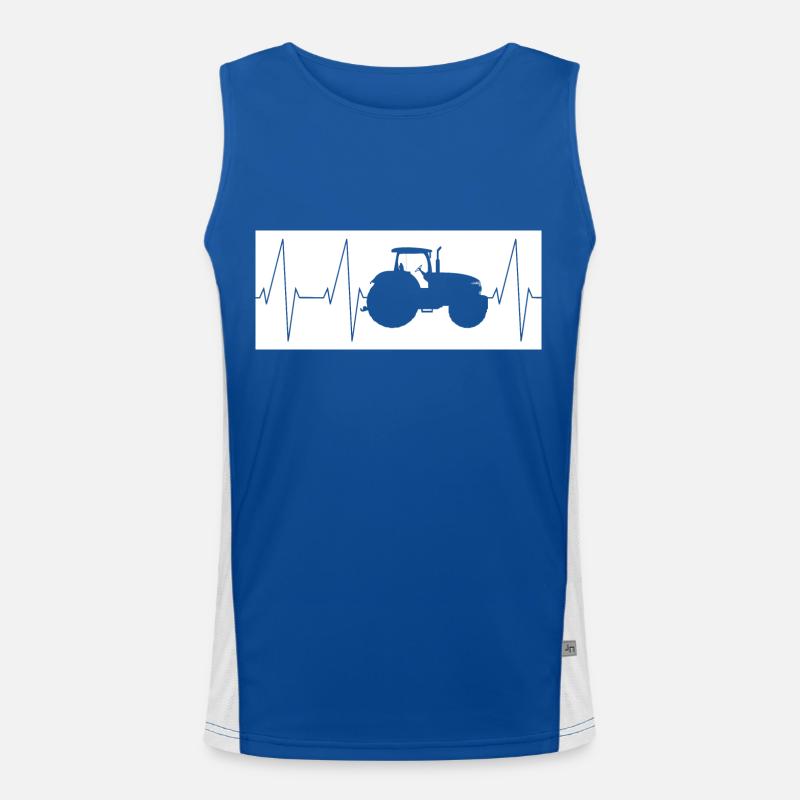 Traktor Herzschlag Funktionelles Kontrast-Tank Top für Männer 