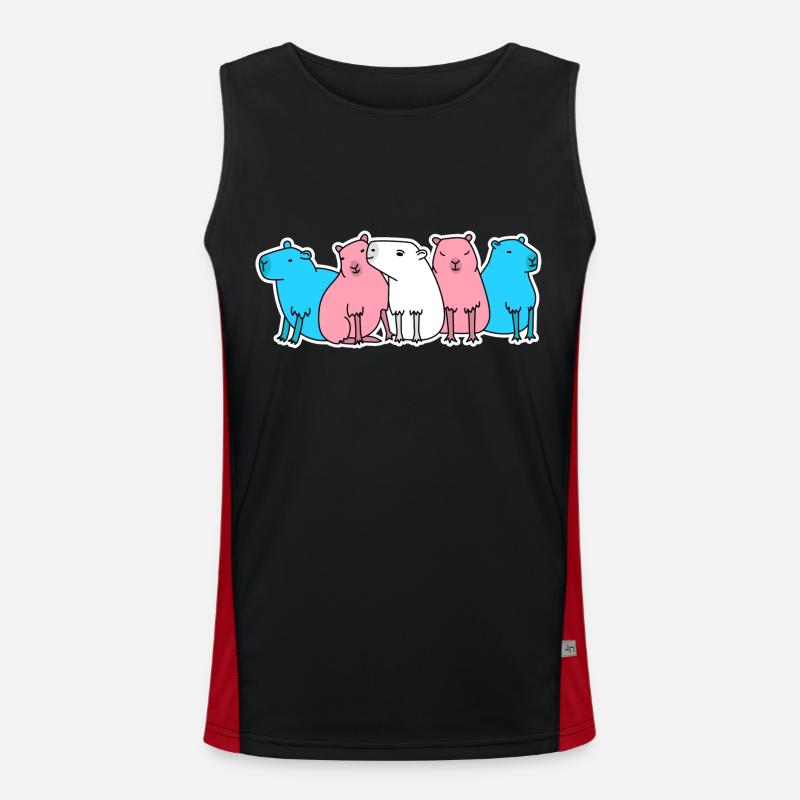 Conception de Capybara Trans Flag pour les personnes trans Débardeur respirant contrasté Homme 