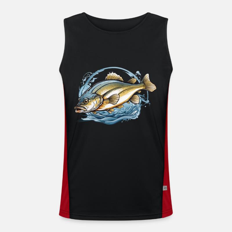 Pêcheur esthétique poisson Illustration ange Débardeur respirant contrasté Homme 