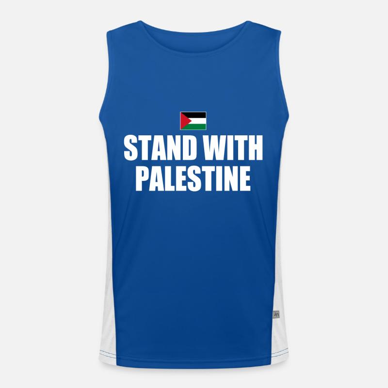 I stand with palestine Funktionelles Kontrast-Tank Top für Männer 