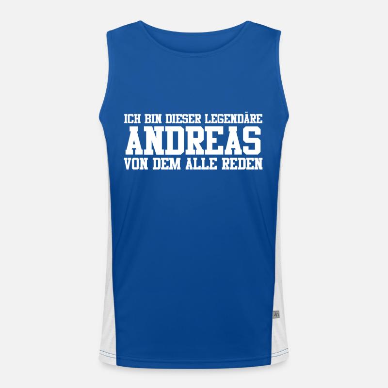 Andreas Name Design Funktionelles Kontrast-Tank Top für Männer 