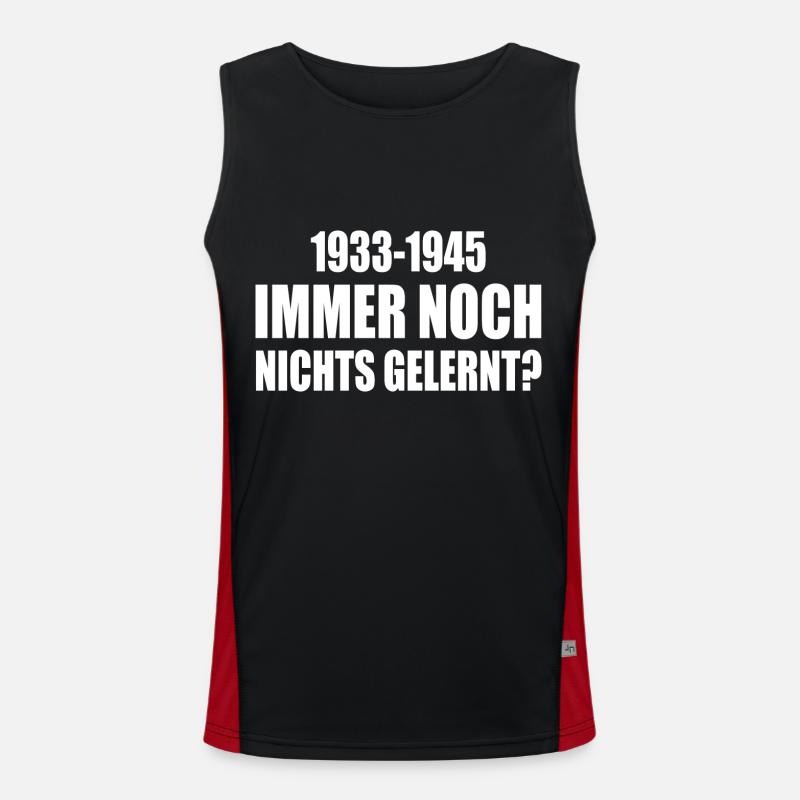 1933 - 1945 still nothing learned - Men's Functional Contrast Tank Top  - black/red