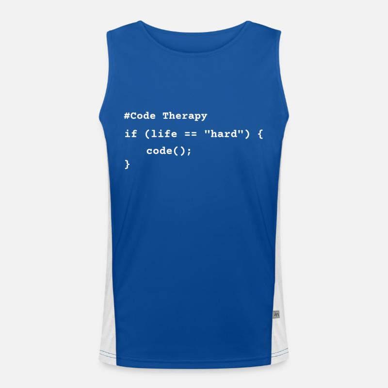 Code Therapy – T-shirt de programmation drôle Débardeur respirant contrasté Homme 