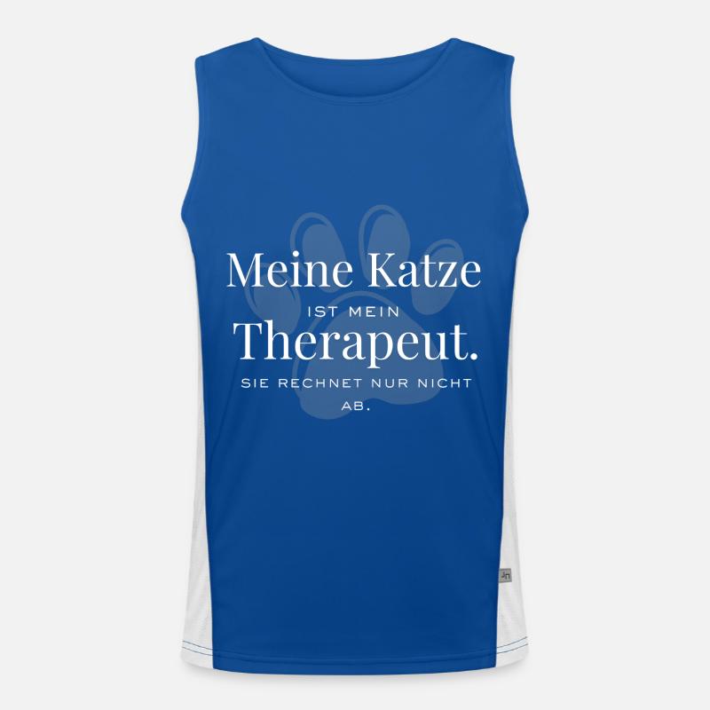 Mon chat – mon thérapeute avec la fourrure. Débardeur respirant contrasté Homme 