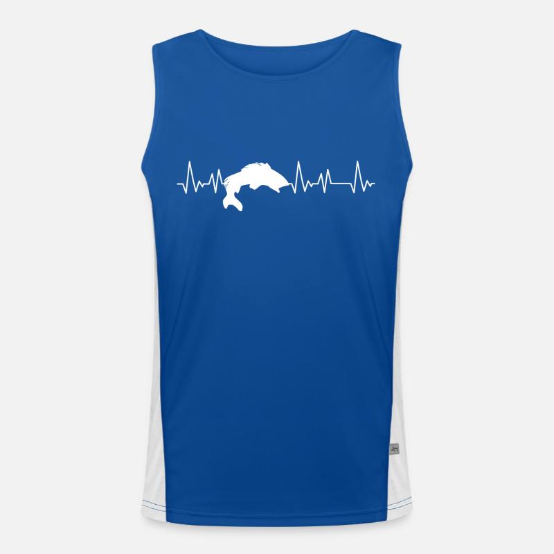 Fischer Herzschlag Angler Funktionelles Kontrast-Tank Top für Männer 