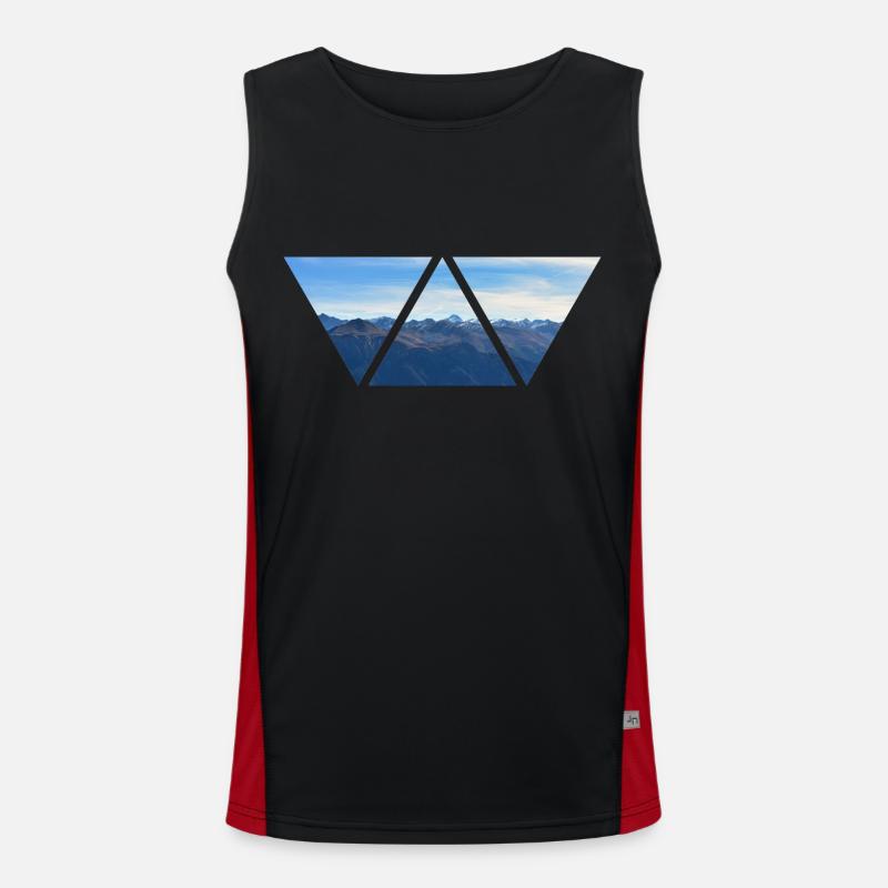 Alps Triangle Hiking Austria Gift Mountains Men's Functional Contrast Tank Top 