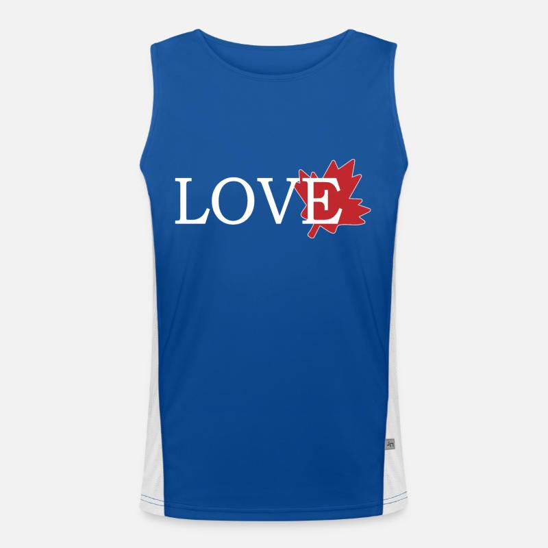 Love Maple Leaf of Canada Men's Functional Contrast Tank Top 