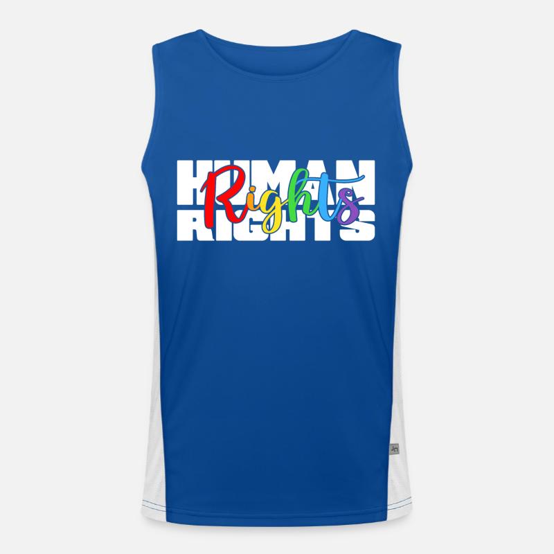 Human rights Rainbow for All Men's Functional Contrast Tank Top 