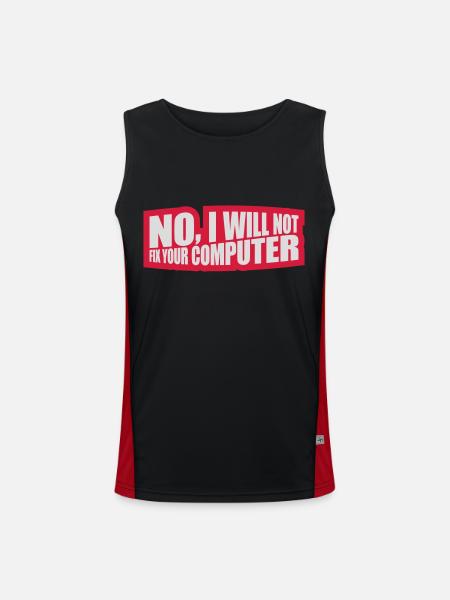 not fix your computer - Men's Functional Contrast Tank Top  - black/red