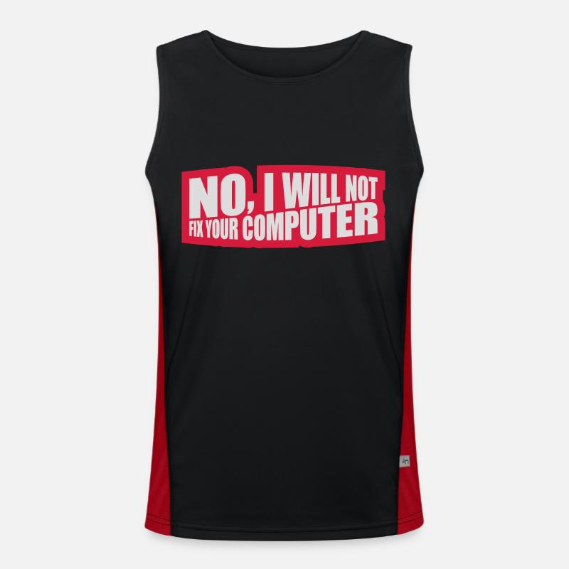 not fix your computer - Men's Functional Contrast Tank Top  - black/red