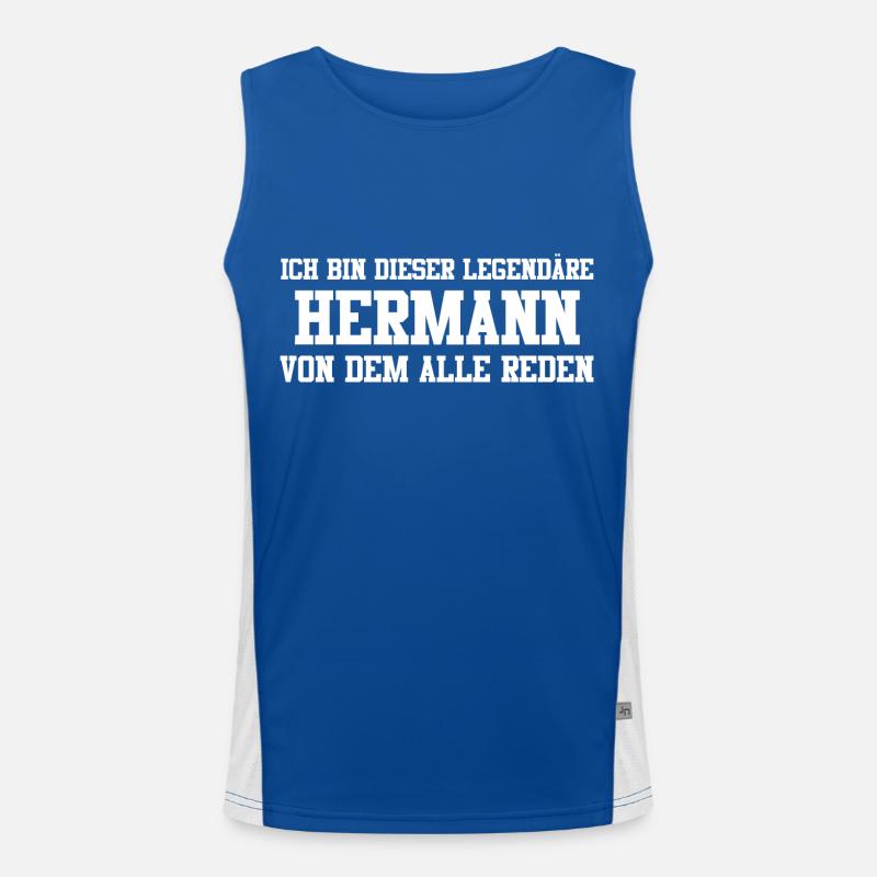 Hermann Name Design Funktionelles Kontrast-Tank Top für Männer 
