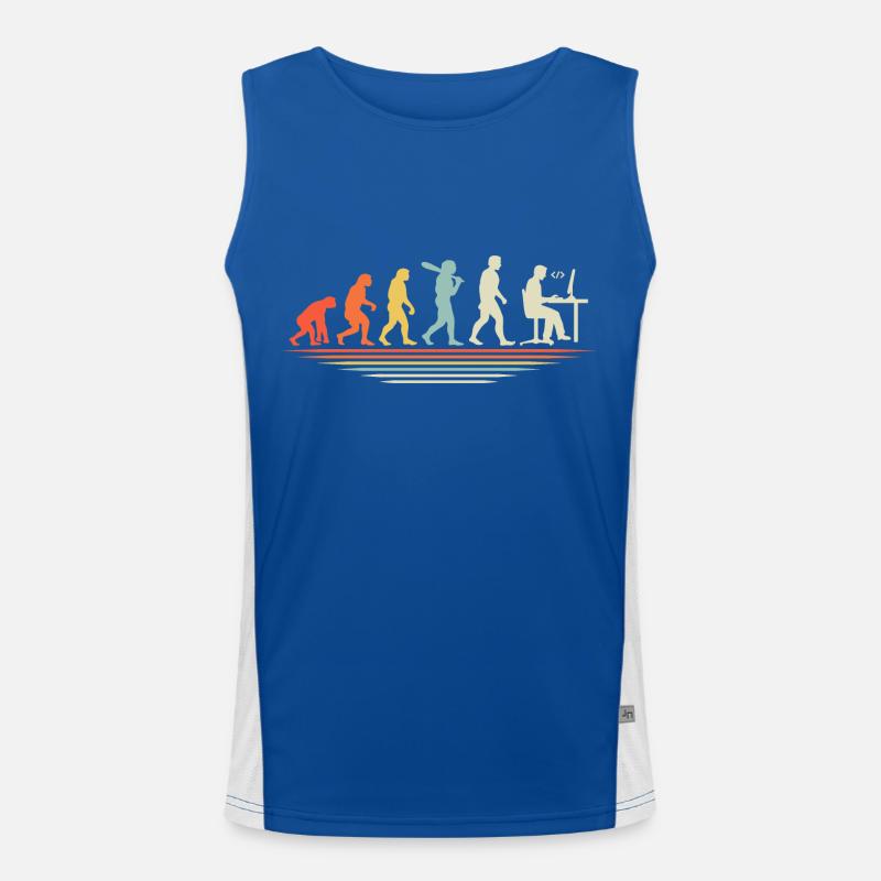 Kaffee-Codierung Evolution Programmierer Entwickler Nerd Coffe Funktionelles Kontrast-Tank Top für Männer 