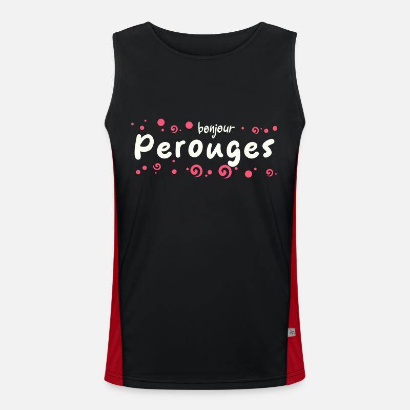 Pérouges - Men's Functional Contrast Tank Top  - black/red