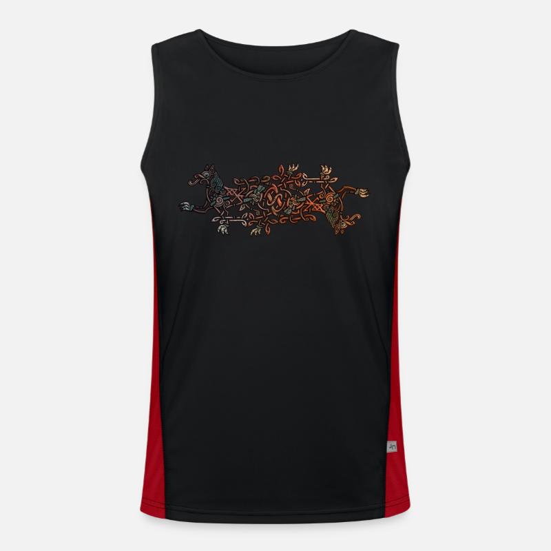 Wikinger Wölfe Funktionelles Kontrast-Tank Top für Männer 