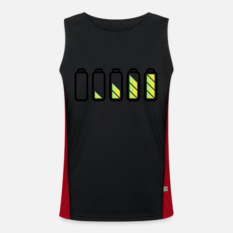 battery_loading - Men's Functional Contrast Tank Top  - black/red