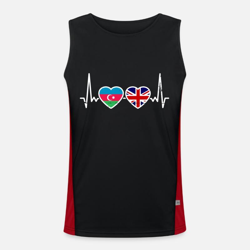 Aserbaidschan Großbritannien Flagge Funktionelles Kontrast-Tank Top für Männer 