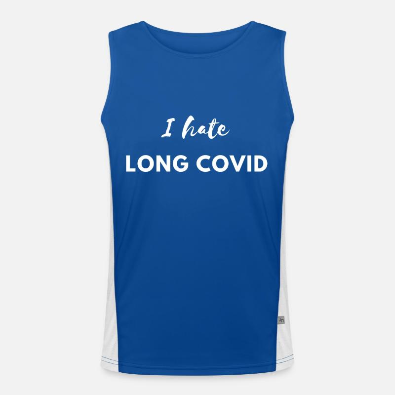 I hate Longcovid Corona Lockdown Virus Krank Funny Funktionelles Kontrast-Tank Top für Männer 