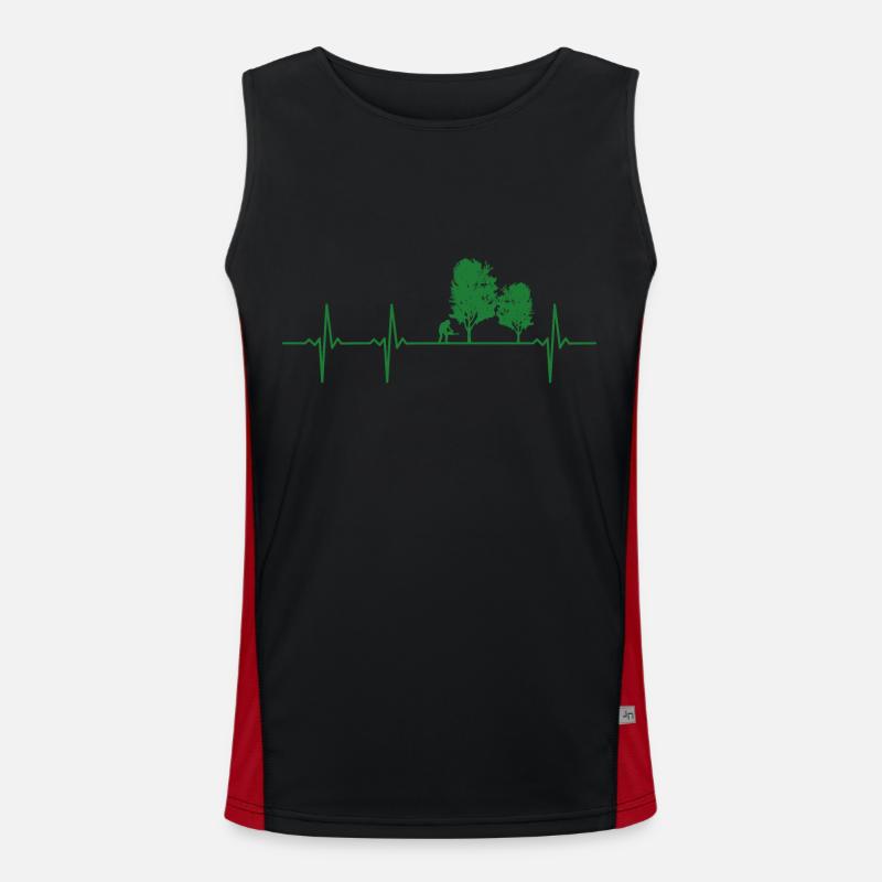 Forest Heartbeat Lumberjack Tree Men's Functional Contrast Tank Top 