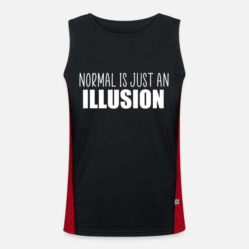 Normal ist nur ein Illusionszitat Funktionelles Kontrast-Tank Top für Männer 