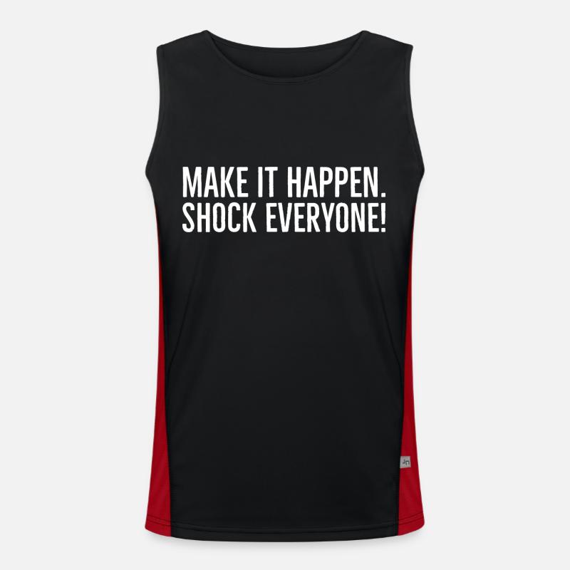 Make It Happen Shock Everyone - Men's Functional Contrast Tank Top  - black/red