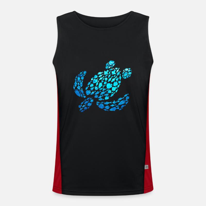 Turtle Sea Ocean Animals Turtle Men's Functional Contrast Tank Top 