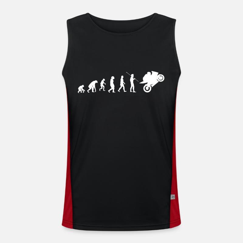 Motorcycle evolution - Men's Functional Contrast Tank Top  - black/red