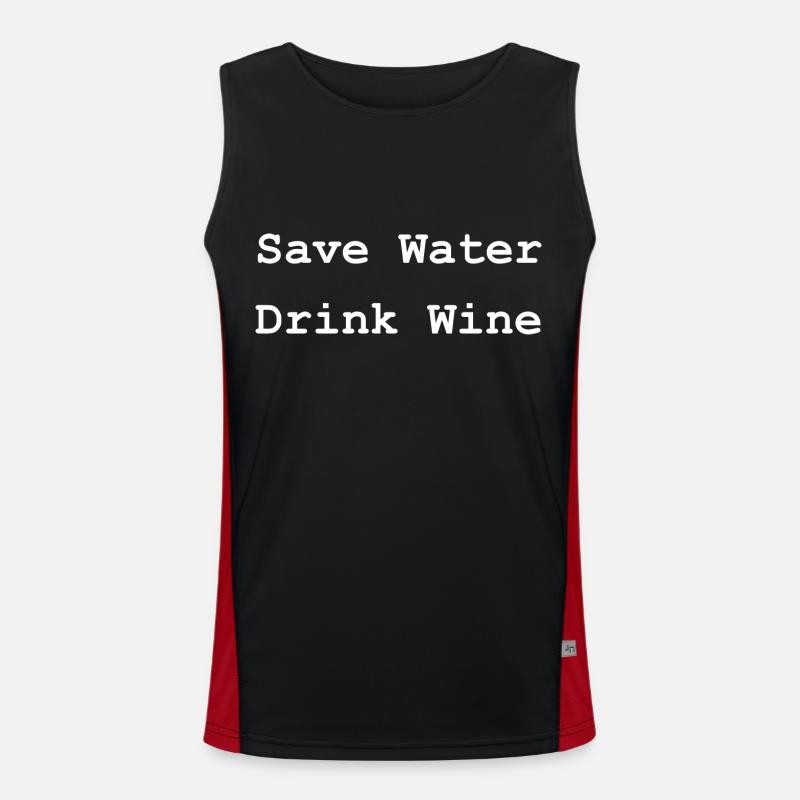 Save water drink wine Débardeur respirant contrasté Homme 