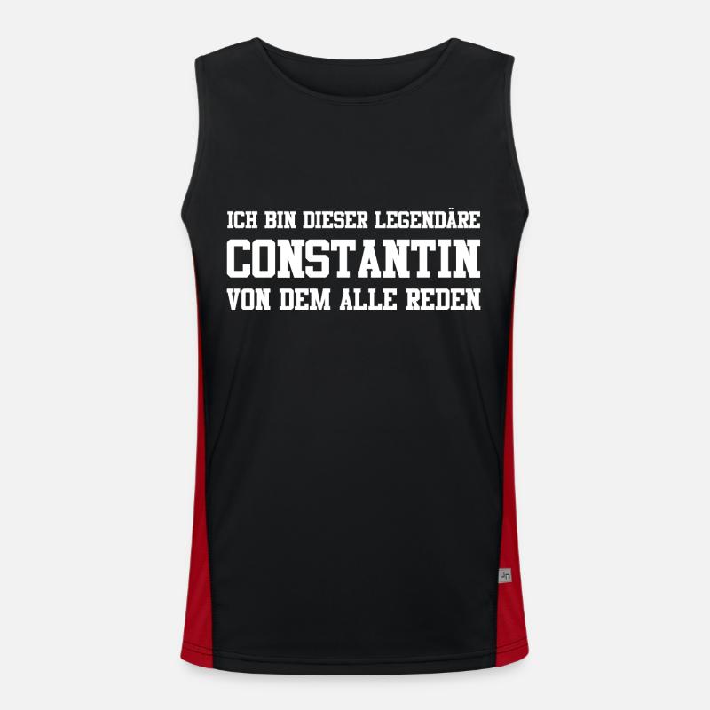 Constantin Name Design Funktionelles Kontrast-Tank Top für Männer 