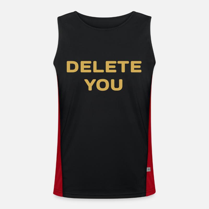 DELETE funny Men's Functional Contrast Tank Top 