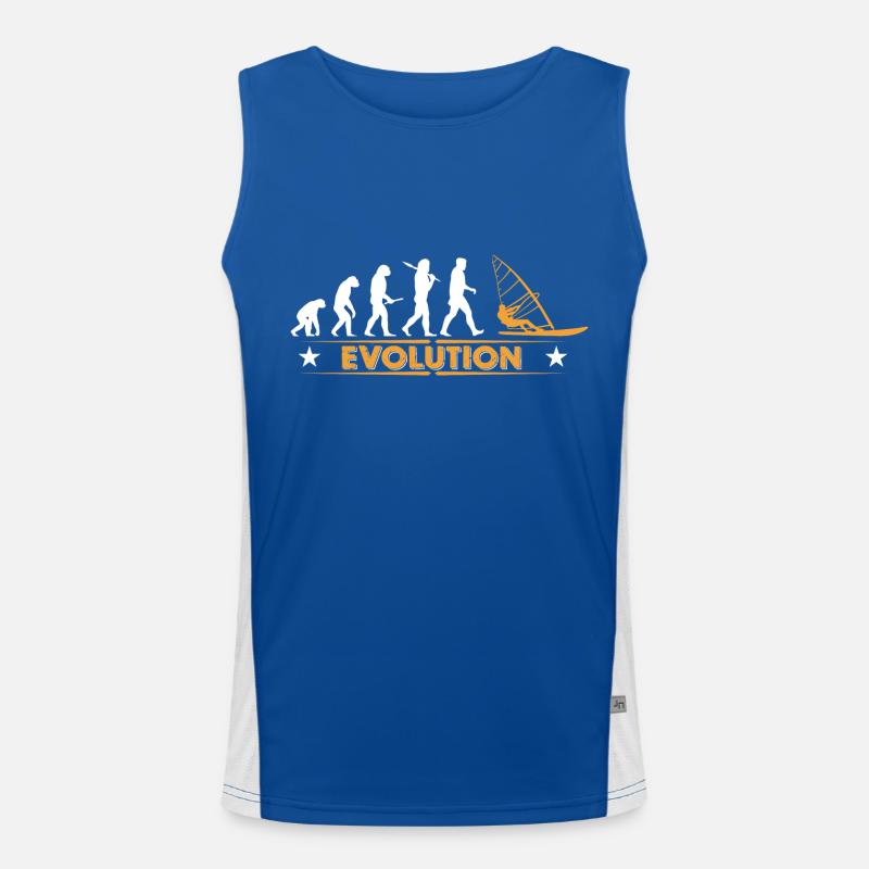 Evolution de la planche à voile - orange/blanc Débardeur respirant contrasté Homme 