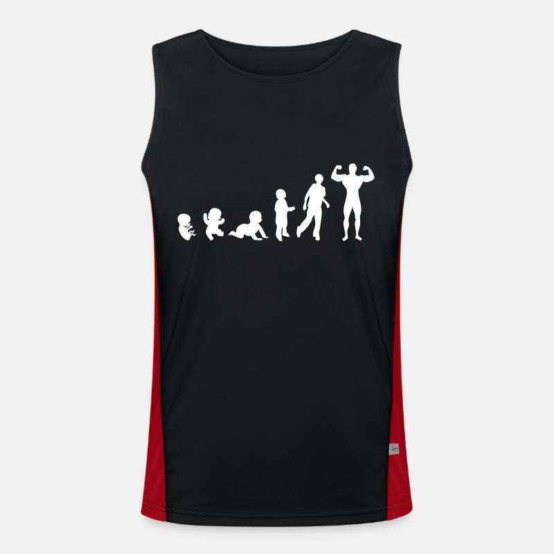 Evolution Mensch, Männer, Mann Bodybuilding-Sport Funktionelles Kontrast-Tank Top für Männer 