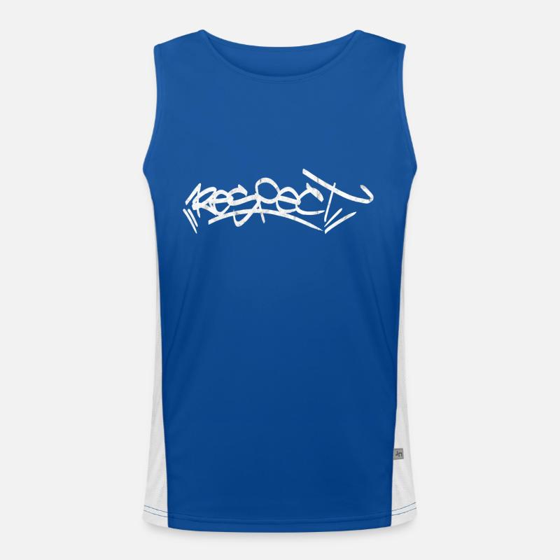 respect graffiti tag Funktionelles Kontrast-Tank Top für Männer 