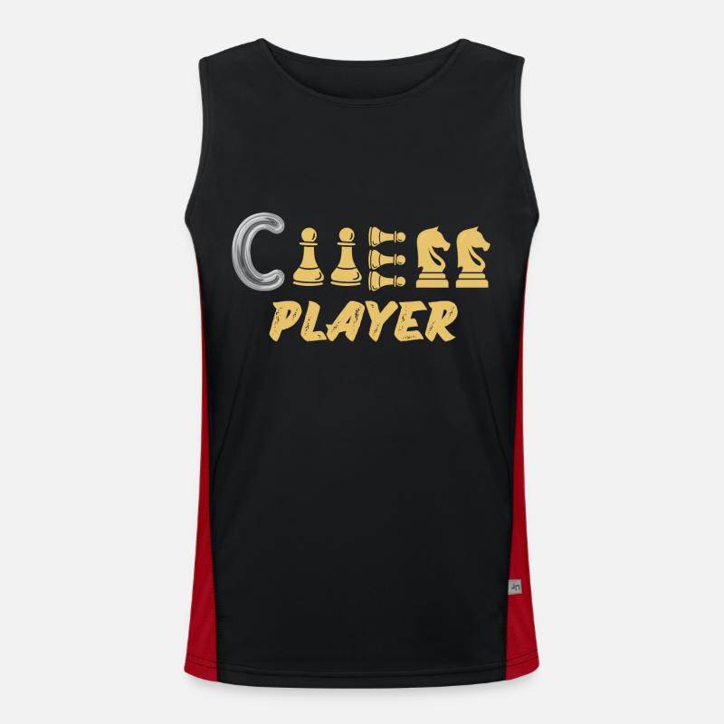 Schach Spruch Geschenk Schachmatt Queens Gambit Funktionelles Kontrast-Tank Top für Männer 