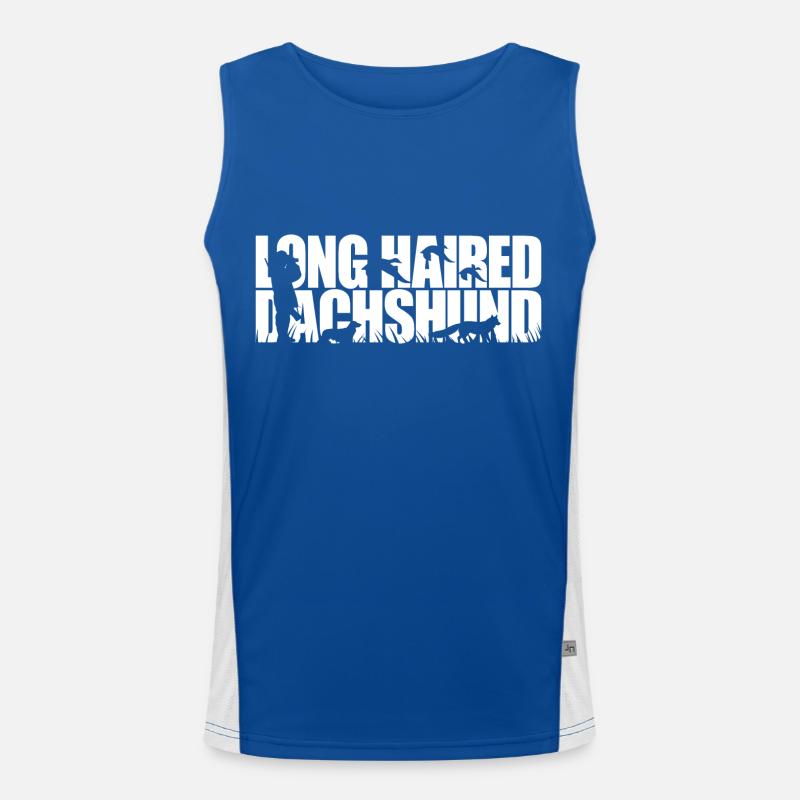 LONG HAIRED DACHSHUND Jagdhund Wilsigns Jagdhunde Funktionelles Kontrast-Tank Top für Männer 