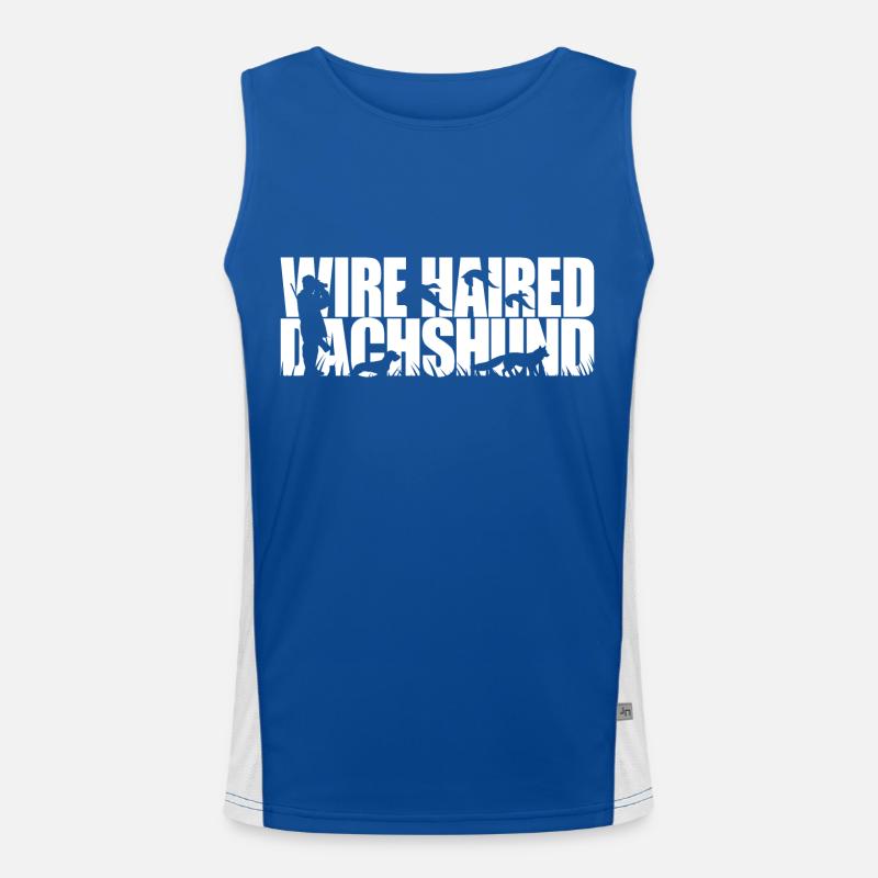 WIREHAIRED DACHSHUND Hunting Dog Wilsigns Hunter Men's Functional Contrast Tank Top 