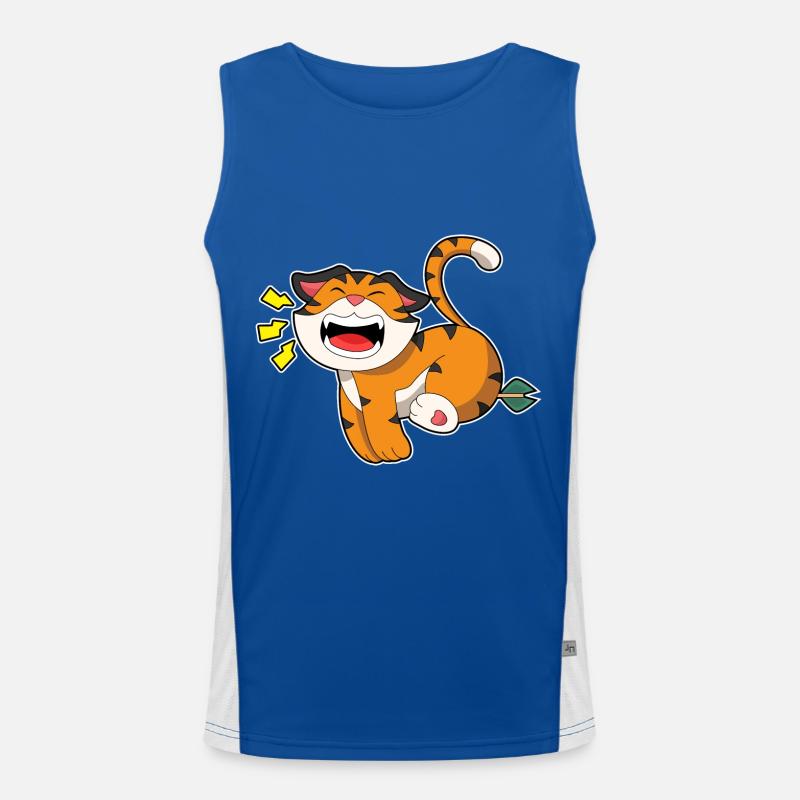 Tiger Bogenschütze Pfeil Funktionelles Kontrast-Tank Top für Männer 