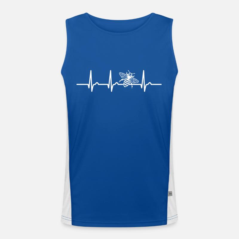ECG curve - heart curve - pulse - beekeeper - bee Men's Functional Contrast Tank Top 