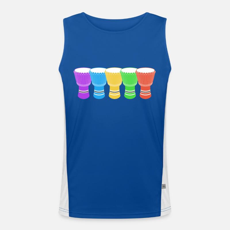 Djembe Player Drummer Music Drum Musician Men's Functional Contrast Tank Top 