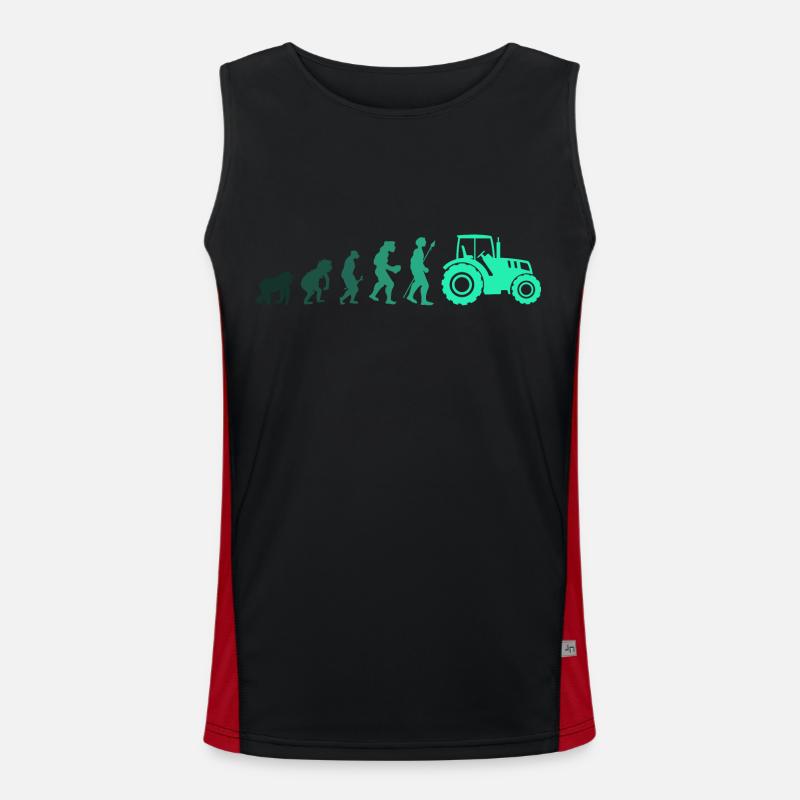 Tractor evolution - Men's Functional Contrast Tank Top  - black/red