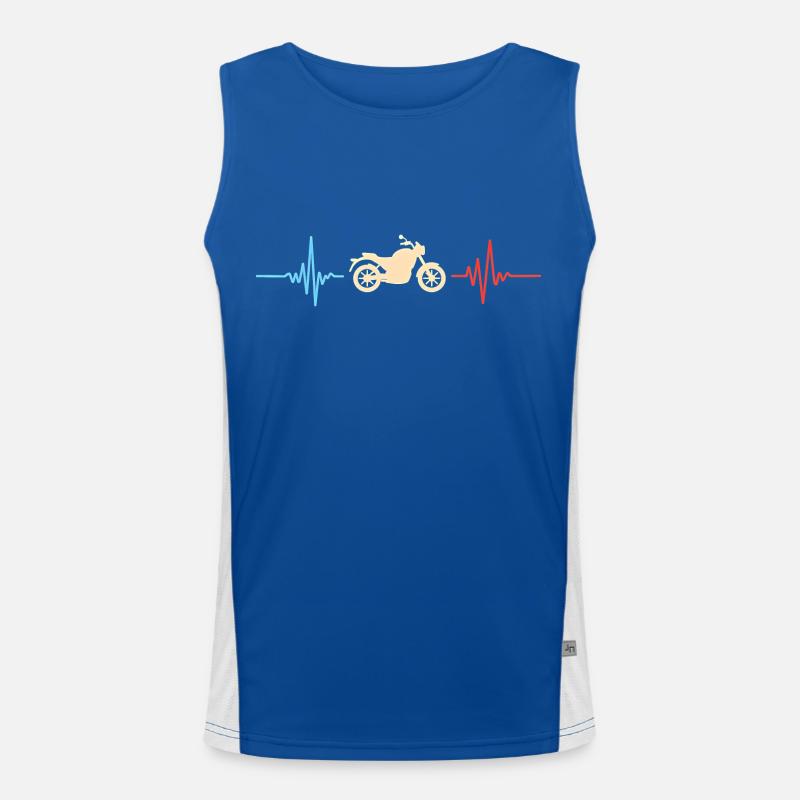 Motorrad Herzschlag Biker EKG Herzfrequenz Funktionelles Kontrast-Tank Top für Männer 