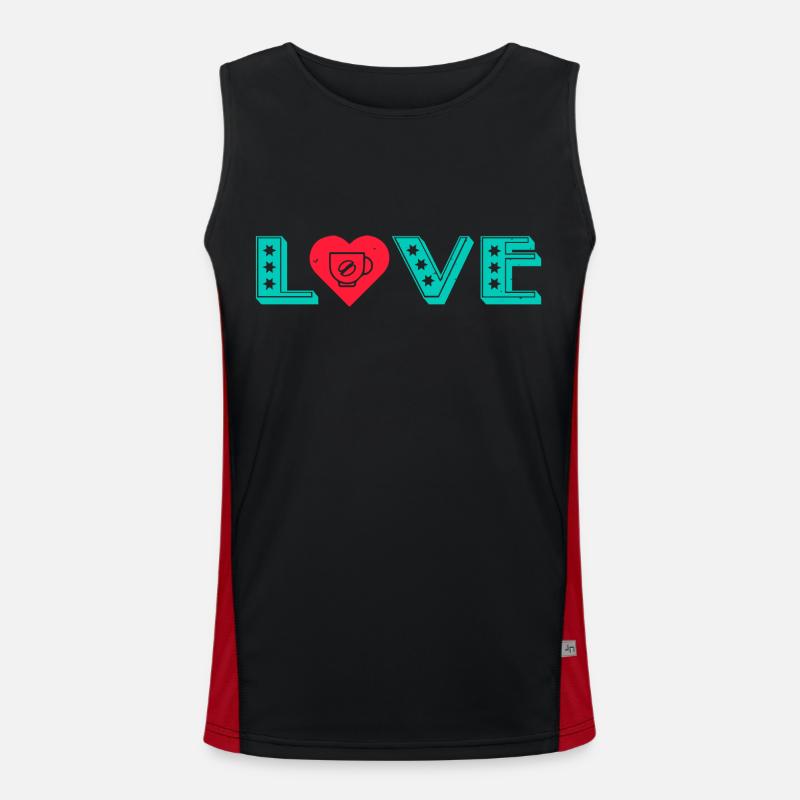 ICH LIEBE KAFFEE ICH LIEBE DAS LEBEN Funktionelles Kontrast-Tank Top für Männer 