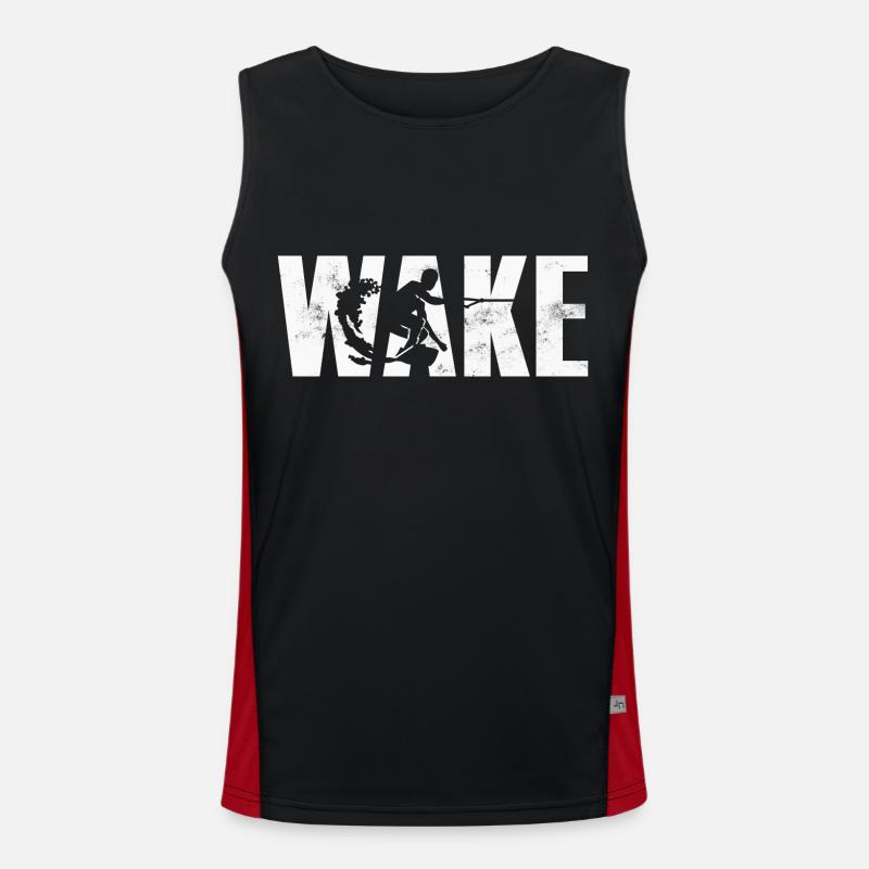 Wakeboard Wakeboarding - Men's Functional Contrast Tank Top  - black/red