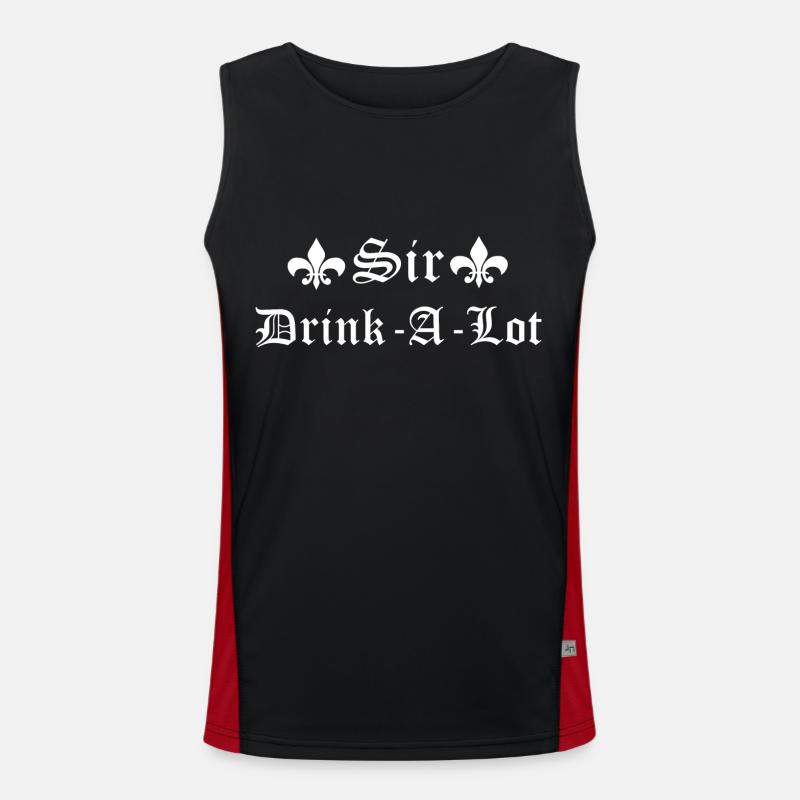 Sir Drink a Lot - Men's Functional Contrast Tank Top  - black/red