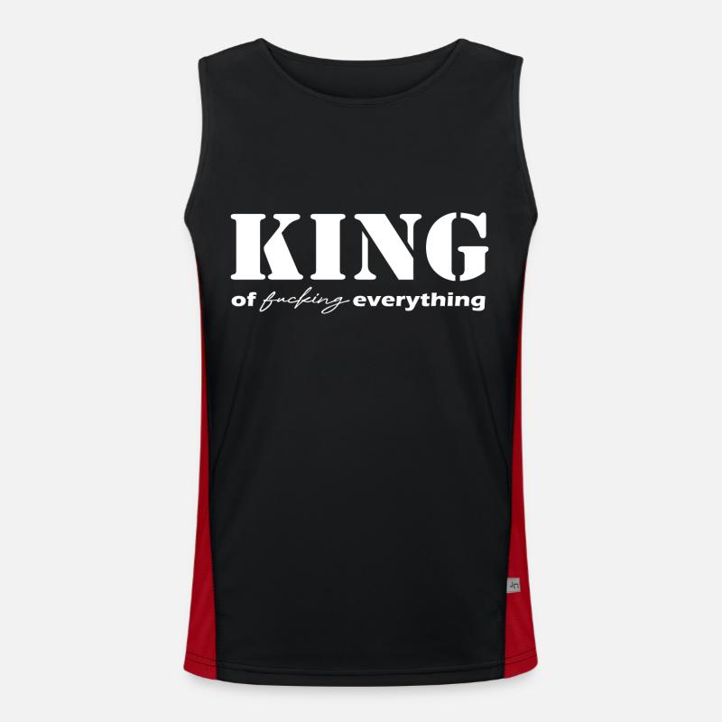 King everything saying white - Men's Functional Contrast Tank Top  - black/red