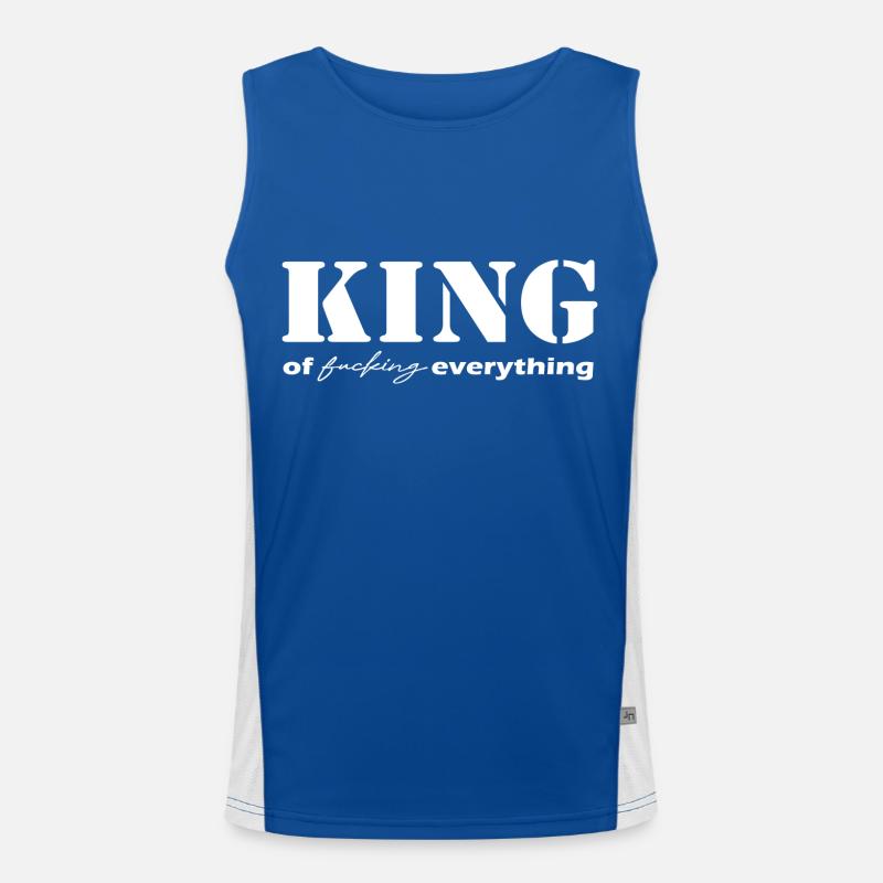 King everything Spruch white Funktionelles Kontrast-Tank Top für Männer 