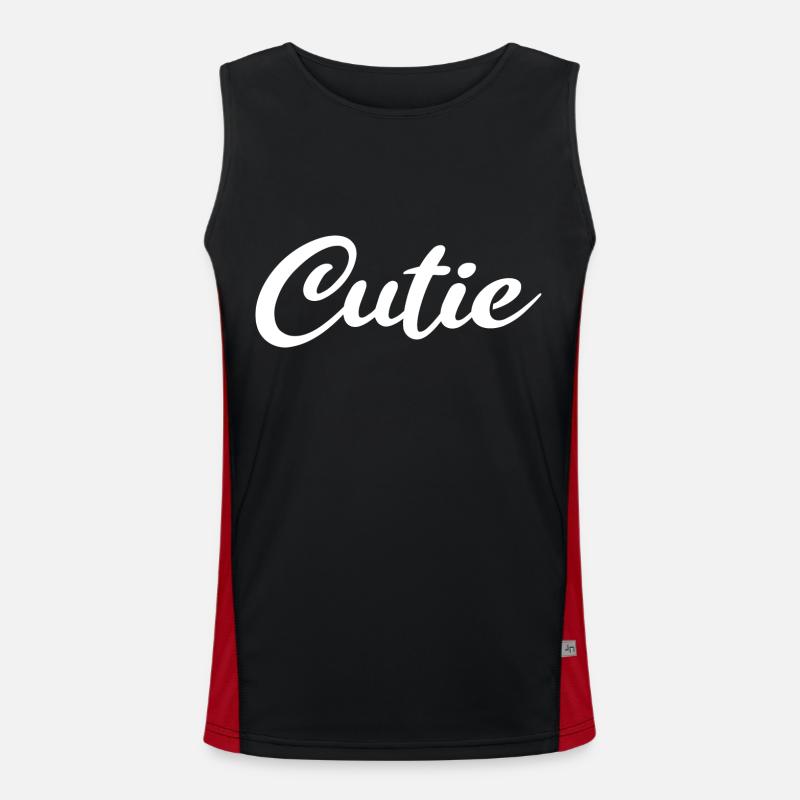 Cutie in white Men's Functional Contrast Tank Top 