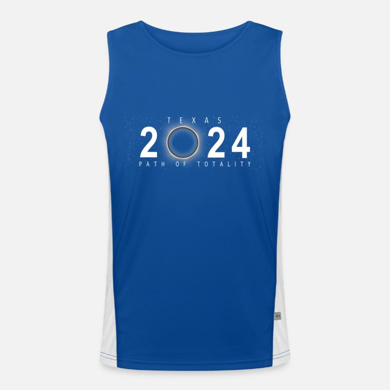 Eclipse de Soleil Texas 8 avril 2024 Débardeur respirant contrasté Homme 
