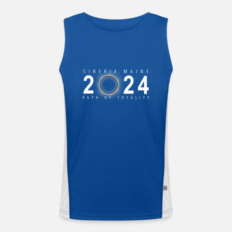 Solar Eclipse Siberia Maine April 8 2024 Men's Functional Contrast Tank Top 