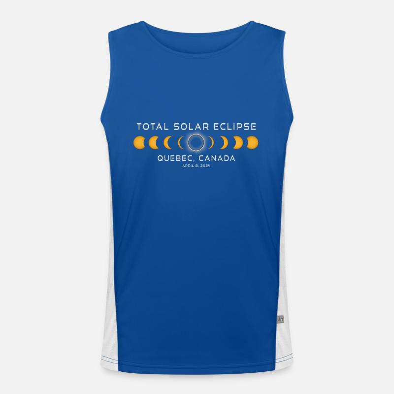 Quebec Canada Solar Eclipse 2024 April 8 Souvenir Men's Functional Contrast Tank Top 