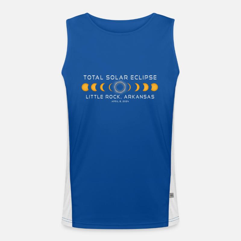 Little Rock Arkansas Solar Eclipse 2024 April 8 Men's Functional Contrast Tank Top 